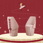 French Ballet Striped Velvet Vanity Stool with Ribbon Back Accent