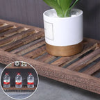 French Country Distressed Wood Console Table with Ceramic Mosaic Drawers