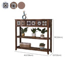 French Country Distressed Wood Console Table with Ceramic Mosaic Drawers Dimensions