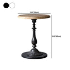 French Country Round Wood & Iron Side Table with Tray Top Dimensions