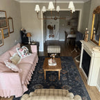 French Country Ruffle Skirt Sofa with Removable Cover and Soft Support