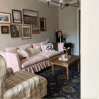 French Country Ruffle Skirt Sofa with Removable Cover and Soft Support