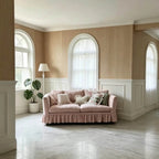 French Country Ruffle Skirt Sofa with Removable Cover and Soft Support