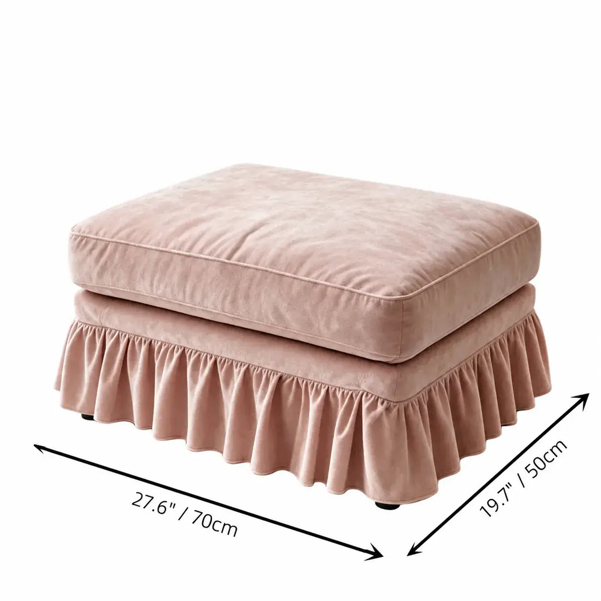 French Country Ruffle Skirt Sofa with Removable Cover and Soft Support Dimensions
