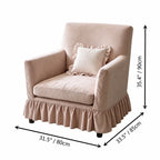 French Country Ruffle Skirt Sofa with Removable Cover and Soft Support Dimensions