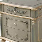 French Country Wood Drawer Storage Nightstand with Elegant Design