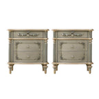 French Country Wood Drawer Storage Nightstand with Elegant Design