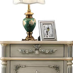 French Country Wood Drawer Storage Nightstand with Elegant Design