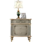 French Country Wood Drawer Storage Nightstand with Elegant Design