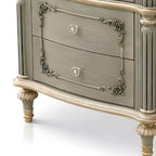 French Country Wood Drawer Storage Nightstand with Elegant Design