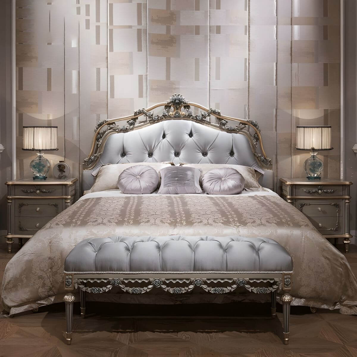 French Country Wood Drawer Storage Nightstand with Elegant Design Main Product Image Image principale du produit