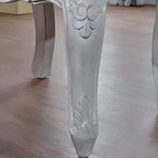 French Country Wood Nightstand with Distressed Finish and Cabriole Legs