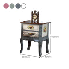 French Country Wood Nightstand with Distressed Finish and Cabriole Legs Dimensions