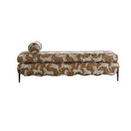 French-Inspired Fabric Bench With Scalloped Edge and Bolster Back