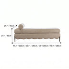 French-Inspired Fabric Bench With Scalloped Edge and Bolster Back Dimensions