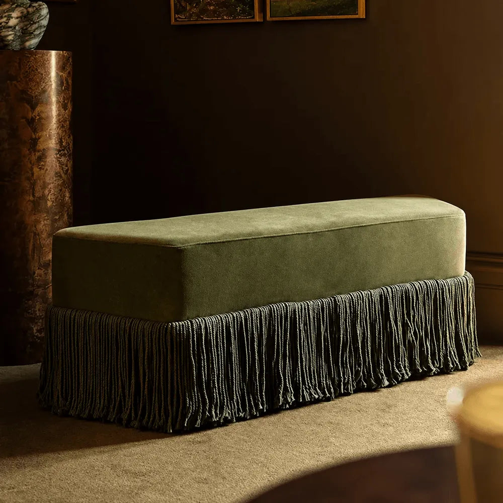 French-Inspired Tassel Velvet Bench for Bed End, Entryway, Dressing Room Zweitbild