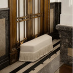 French-Inspired Tassel Velvet Bench for Bed End, Entryway, Dressing Room