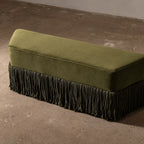 French-Inspired Tassel Velvet Bench for Bed End, Entryway, Dressing Room