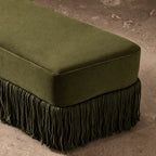 French-Inspired Tassel Velvet Bench for Bed End, Entryway, Dressing Room