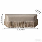 French-Inspired Tassel Velvet Bench for Bed End, Entryway, Dressing Room Dimensions