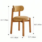 French-Inspired Vintage Wood Dining Chair with Plush Velvet Seat and Tapered Drum Feet Dimensions