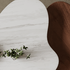 French Luxury Cloud Coffee Table With Marble And Walnut Finish