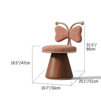 French Mid-Century Vanity Stool with Bow Back and Swivel Seat