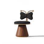 French Mid-Century Vanity Stool with Bow Back and Swivel Seat