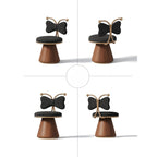 French Mid-Century Vanity Stool with Bow Back and Swivel Seat
