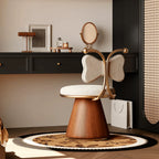 French Mid-Century Vanity Stool with Bow Back and Swivel Seat