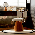 French Mid-Century Vanity Stool with Bow Back and Swivel Seat