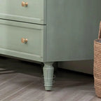 French Rustic Cane-Panel Wardrobe Armoire with Drawers