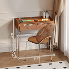 French Style Solid Wood Makeup Vanity with Touch LED Lighting