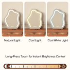 French Style Solid Wood Makeup Vanity with Touch LED Lighting