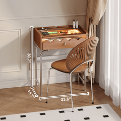 French Style Solid Wood Makeup Vanity with Touch LED Lighting