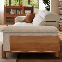 French Vintage Green Sofa with Solid Ash Wood Frame