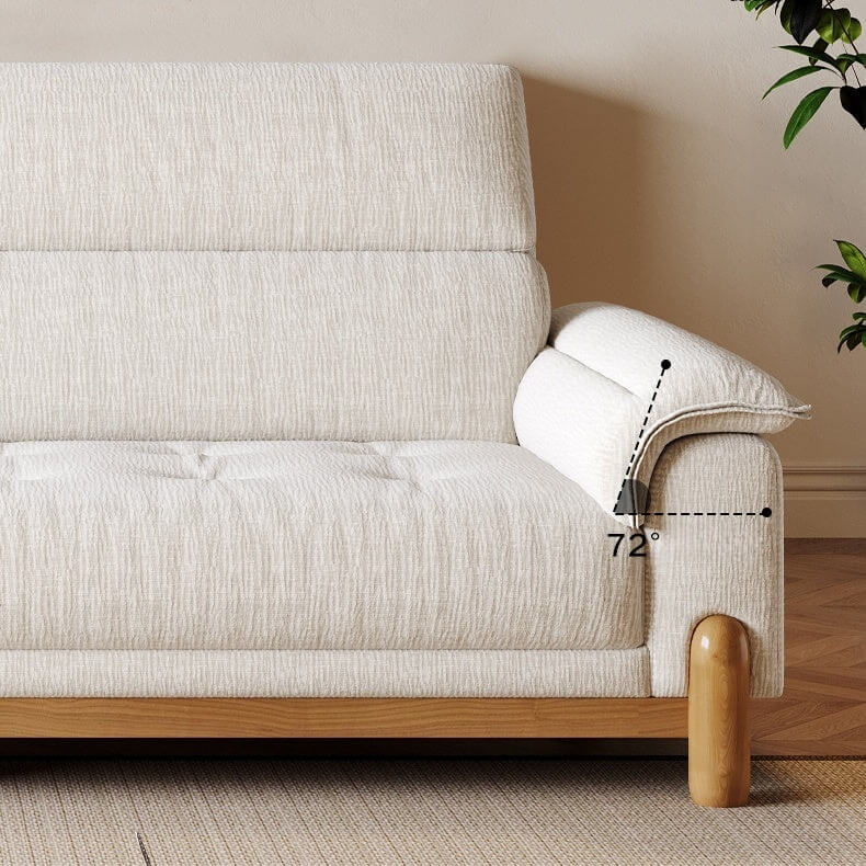 French Vintage Green Sofa with Solid Ash Wood Frame