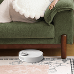 French Vintage Green Sofa with Solid Ash Wood Frame