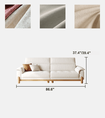 French Vintage Green Sofa with Solid Ash Wood Frame