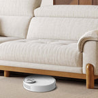 French Vintage Green Sofa with Solid Ash Wood Frame