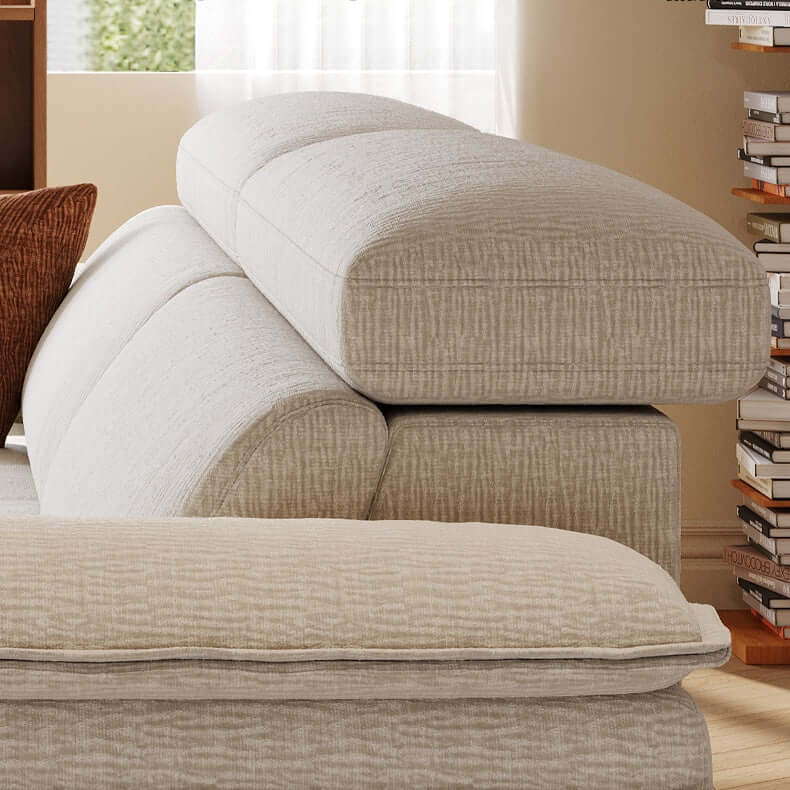 French Vintage Green Sofa with Solid Ash Wood Frame