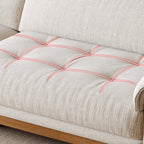 French Vintage Green Sofa with Solid Ash Wood Frame