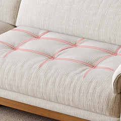 French Vintage Green Sofa with Solid Ash Wood Frame