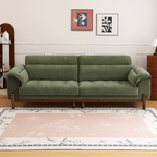 French Vintage Green Sofa with Solid Ash Wood Frame Main Product Image