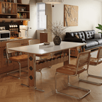 French Vintage Sintered Stone Dining Table With Storage