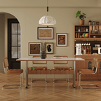 French Vintage Sintered Stone Dining Table With Storage