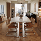 French Vintage Sintered Stone Dining Table With Storage