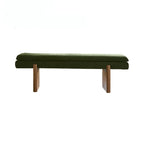 French Vintage Solid Wood Fabric Bench with Tailored Cushion Layers