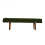 French Vintage Solid Wood Fabric Bench with Tailored Cushion Layers
