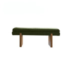 French Vintage Solid Wood Fabric Bench with Tailored Cushion Layers